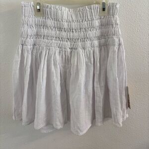 NWT Sincerely Jules 100% cotton smocked white skirt